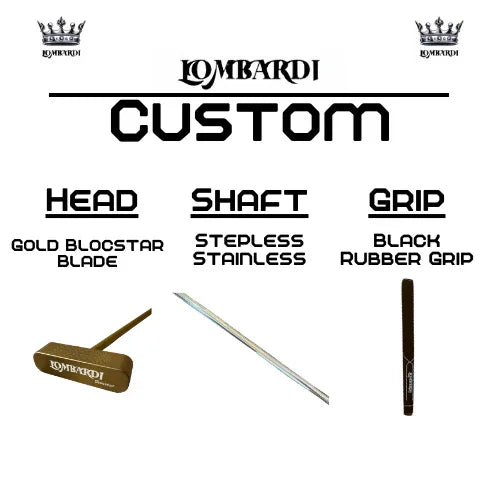 Lombardi Golf Custom Gold Blocstar Blade Golf Putter - GOLF LEAGUE