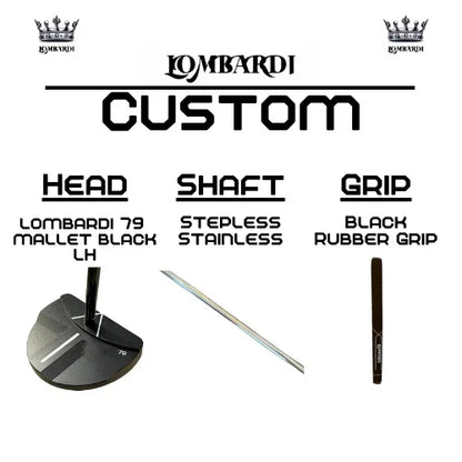 Lombardi Golf Custom Black 79 Mallet Left-Handed Golf Putter - GOLF LEAGUE