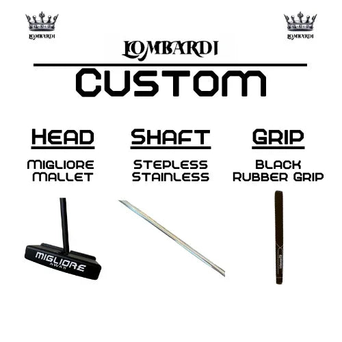 Lombardi Golf Custom Black Migliore Mallet Golf Putter - GOLF LEAGUE