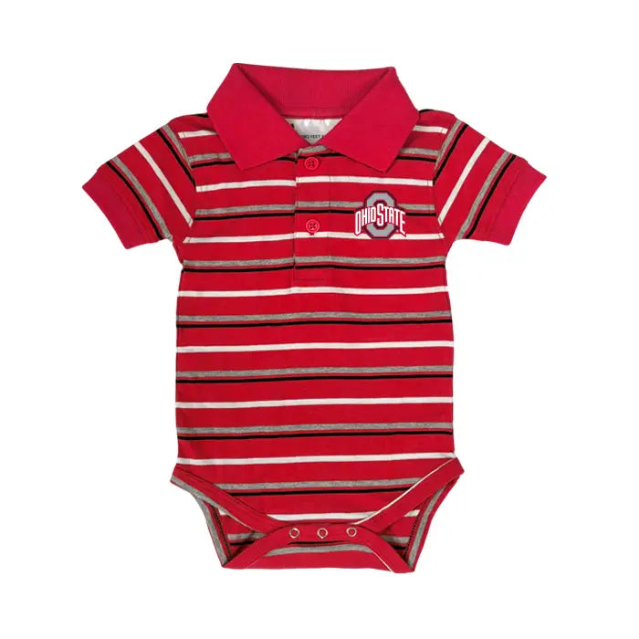Ohio State Multi Stripe Baby Boy Onesie