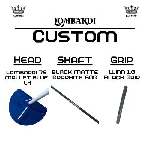 Lombardi Golf Custom Blue 79 Left-Handed Mallet Golf Putter - GOLF LEAGUE
