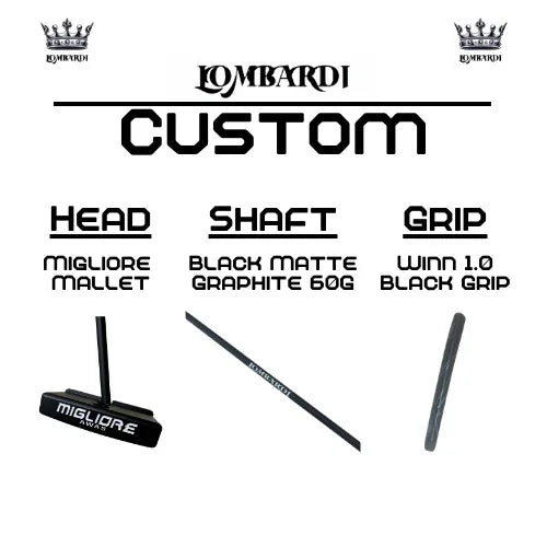 Lombardi Golf Custom Black Migliore Mallet Golf Putter - GOLF LEAGUE