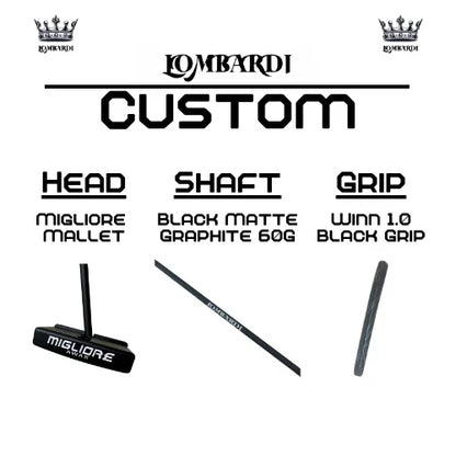 Lombardi Golf Custom Black Migliore Mallet Golf Putter - GOLF LEAGUE