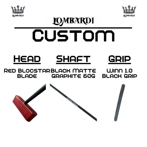 Lombardi Golf Custom Red Blocstar Blade Golf Putter - GOLF LEAGUE