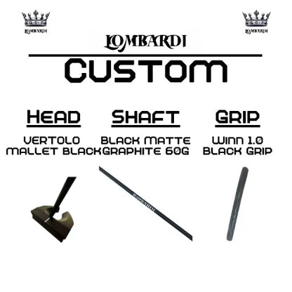 Lombardi Golf Custom Black Vertolo Mallet Golf Putter - GOLF LEAGUE