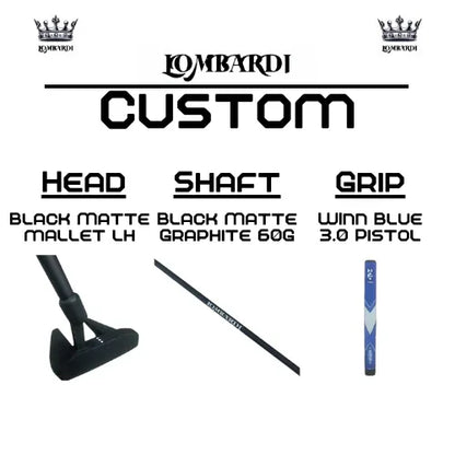 Lombardi Golf Custom Black Matte Left Hand Mallet Golf Putter - GOLF LEAGUE