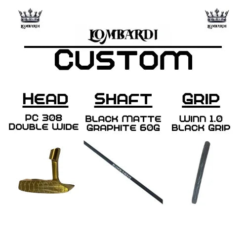 Lombardi Golf Custom Gold PC-308 Double Wide Blade-Golf Putter - GOLF LEAGUE