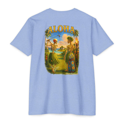 Aloha Island Skeleton Hawaiian Couple Golf T-Shirt