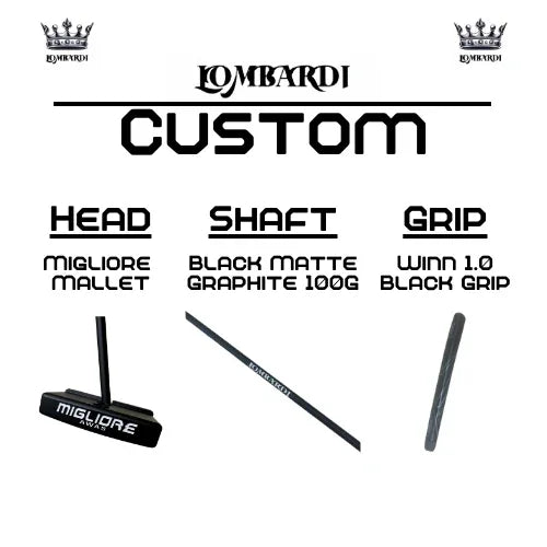 Lombardi Golf Custom Black Migliore Mallet Golf Putter - GOLF LEAGUE