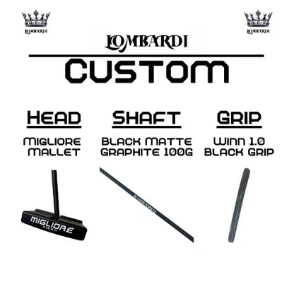Lombardi Golf Custom Black Migliore Mallet Golf Putter - GOLF LEAGUE