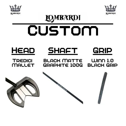 Lombardi Golf Custom Black Tredici Mallet Golf Putter - GOLF LEAGUE