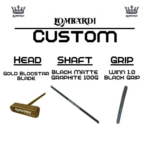 Lombardi Golf Custom Gold Blocstar Blade Golf Putter - GOLF LEAGUE