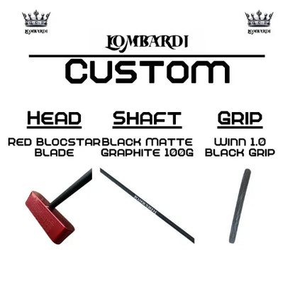 Lombardi Golf Custom Red Blocstar Blade Golf Putter - GOLF LEAGUE