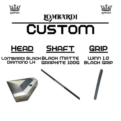 Lombardi Golf Custom Black Diamond Left-Hand Mallet Golf Putter - GOLF LEAGUE