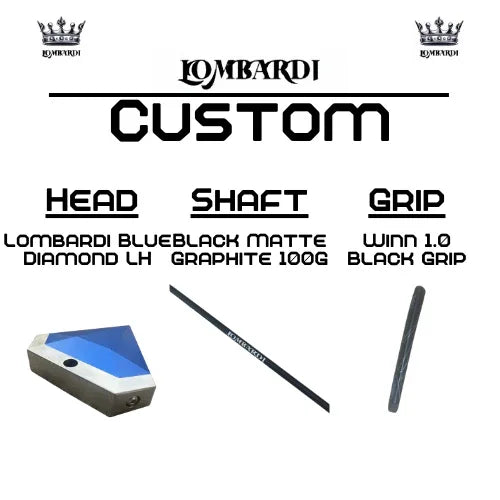 Lombardi Golf Custom Blue Diamond Left Hand Mallet Golf Putter - GOLF LEAGUE