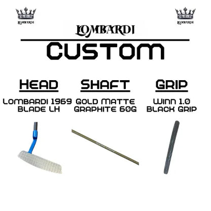 Lombardi Golf Custom Blue 1969 Double Wide Blade Left Hand Golf Putter - GOLF LEAGUE