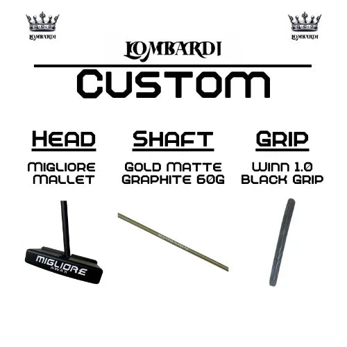 Lombardi Golf Custom Black Migliore Mallet Golf Putter - GOLF LEAGUE