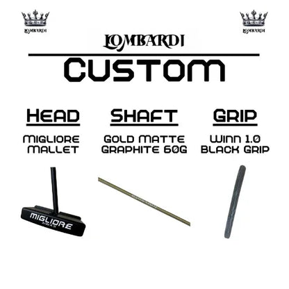 Lombardi Golf Custom Black Migliore Mallet Golf Putter - GOLF LEAGUE