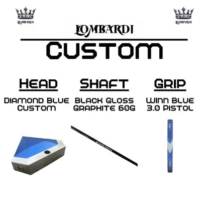 Lombardi Golf Custom Blue Diamond Mallet Golf Putter - GOLF LEAGUE