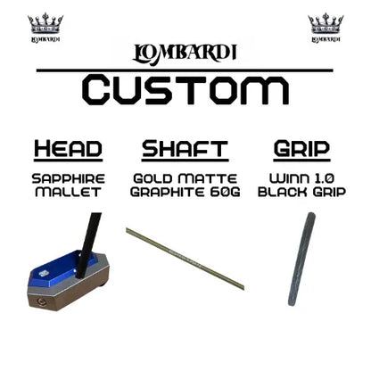 Lombardi Golf Custom Blue Sapphire Mallet Golf Putter - GOLF LEAGUE