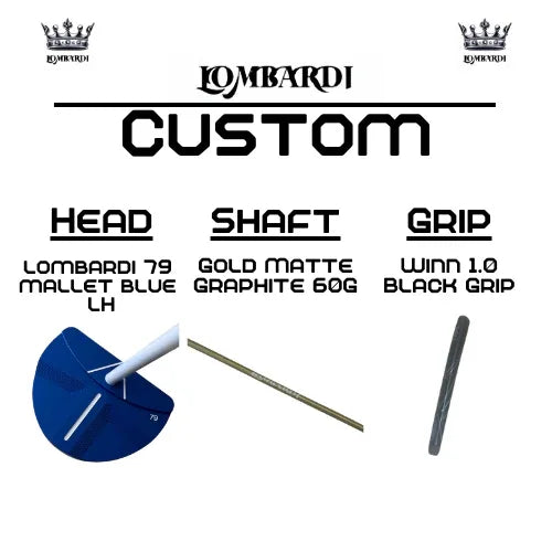 Lombardi Golf Custom Blue 79 Left-Handed Mallet Golf Putter - GOLF LEAGUE