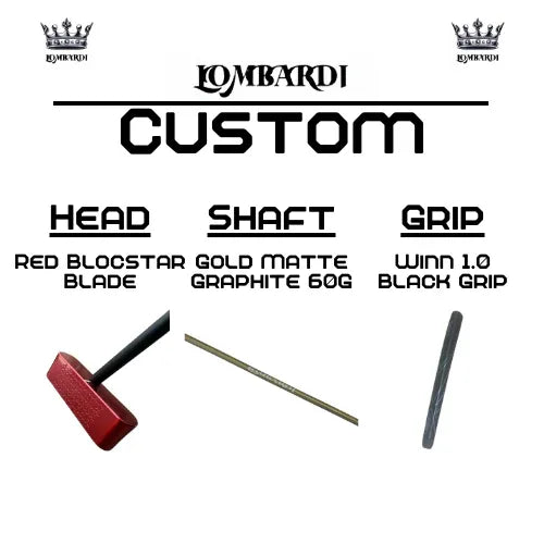Lombardi Golf Custom Red Blocstar Blade Golf Putter - GOLF LEAGUE