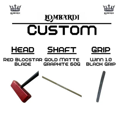 Lombardi Golf Custom Red Blocstar Blade Golf Putter - GOLF LEAGUE