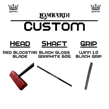 Lombardi Golf Custom Red Blocstar Blade Golf Putter - GOLF LEAGUE