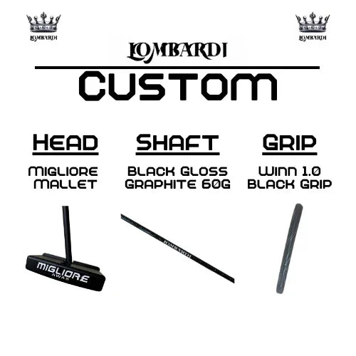 Lombardi Golf Custom Black Migliore Mallet Golf Putter - GOLF LEAGUE