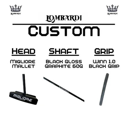 Lombardi Golf Custom Black Migliore Mallet Golf Putter - GOLF LEAGUE