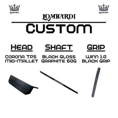 Lombardi Golf Custom Black Corona TPS Mallet Golf Putter - GOLF LEAGUE