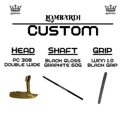 Lombardi Golf Custom Gold PC-308 Double Wide Blade-Golf Putter - GOLF LEAGUE