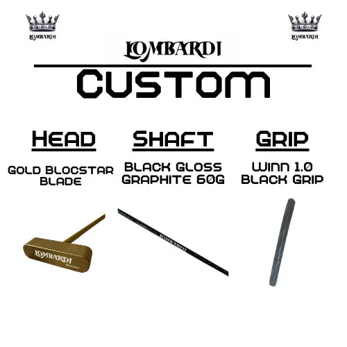 Lombardi Golf Custom Gold Blocstar Blade Golf Putter - GOLF LEAGUE