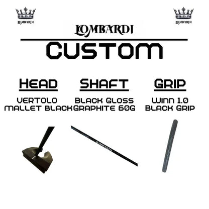 Lombardi Golf Custom Black Vertolo Mallet Golf Putter - GOLF LEAGUE