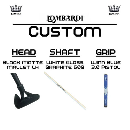 Lombardi Golf Custom Black Matte Left Hand Mallet Golf Putter - GOLF LEAGUE