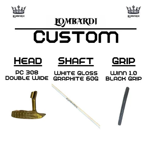 Lombardi Golf Custom Gold PC-308 Double Wide Blade-Golf Putter - GOLF LEAGUE