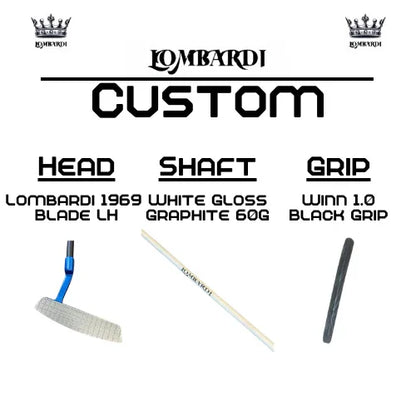 Lombardi Golf Custom Blue 1969 Double Wide Blade Left Hand Golf Putter - GOLF LEAGUE