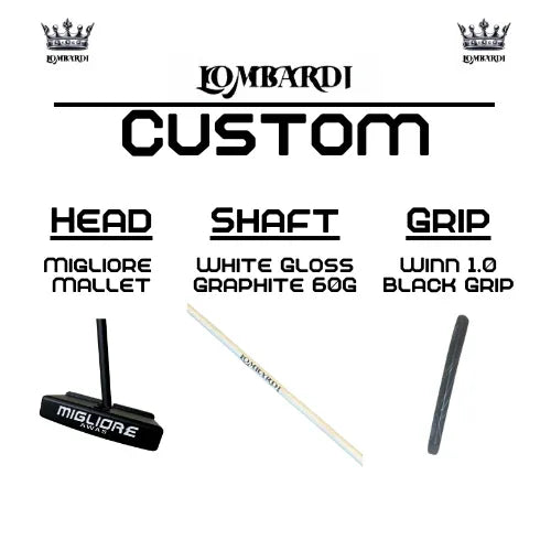 Lombardi Golf Custom Black Migliore Mallet Golf Putter - GOLF LEAGUE