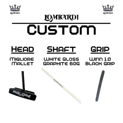 Lombardi Golf Custom Black Migliore Mallet Golf Putter - GOLF LEAGUE