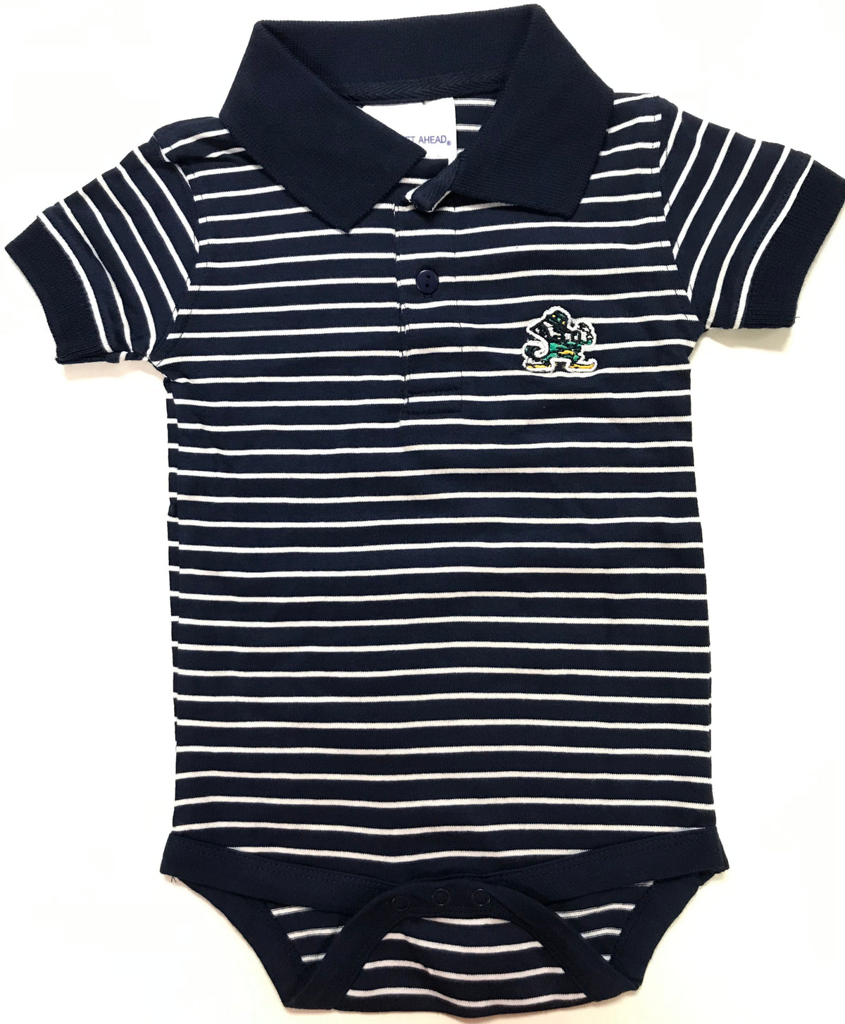 Notre Dame Jersey Stripe Golf Baby Boy Onesie