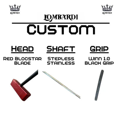Lombardi Golf Custom Red Blocstar Blade Golf Putter - GOLF LEAGUE