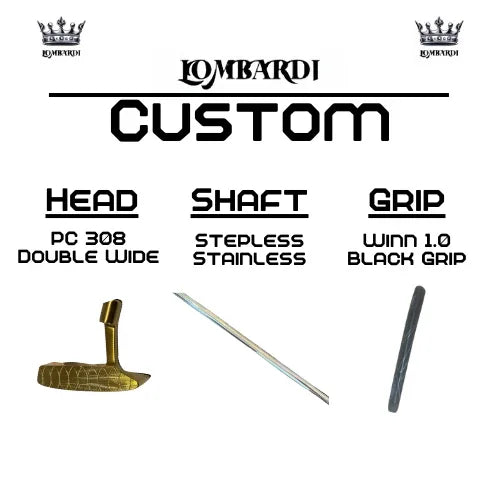Lombardi Golf Custom Gold PC-308 Double Wide Blade-Golf Putter - GOLF LEAGUE