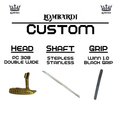 Lombardi Golf Custom Gold PC-308 Double Wide Blade-Golf Putter - GOLF LEAGUE