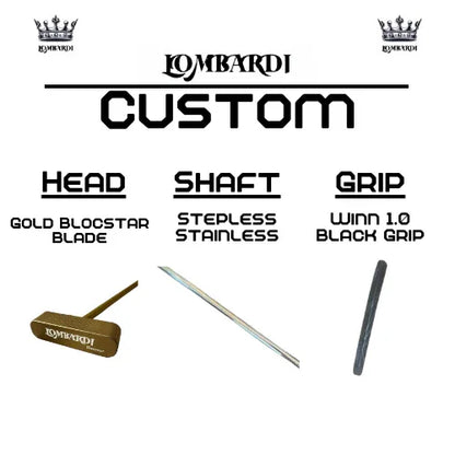 Lombardi Golf Custom Gold Blocstar Blade Golf Putter - GOLF LEAGUE