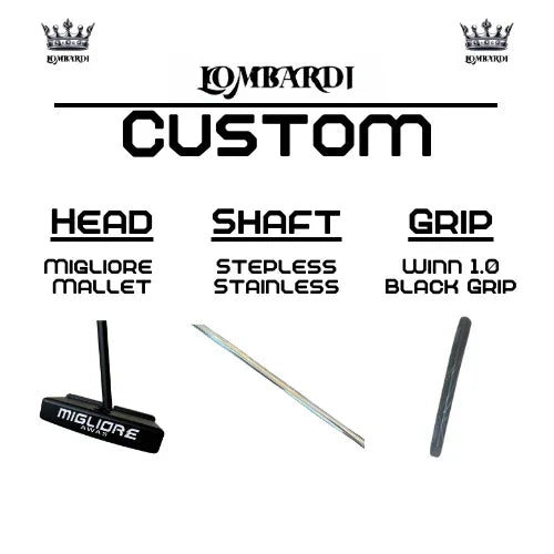 Lombardi Golf Custom Black Migliore Mallet Golf Putter - GOLF LEAGUE