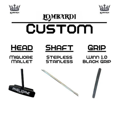 Lombardi Golf Custom Black Migliore Mallet Golf Putter - GOLF LEAGUE