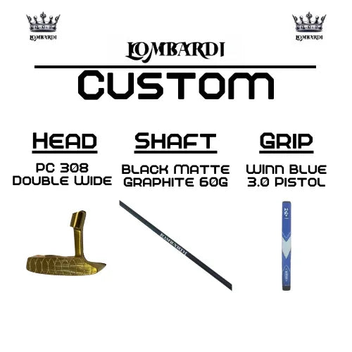 Lombardi Golf Custom Gold PC-308 Double Wide Blade-Golf Putter - GOLF LEAGUE