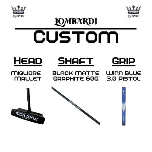 Lombardi Golf Custom Black Migliore Mallet Golf Putter - GOLF LEAGUE