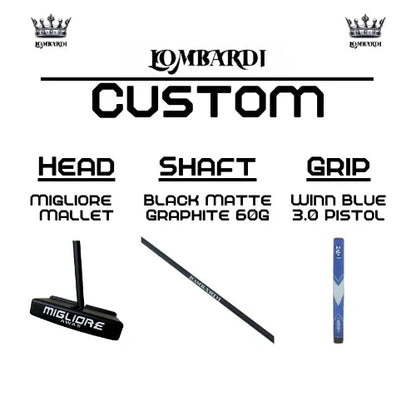 Lombardi Golf Custom Black Migliore Mallet Golf Putter - GOLF LEAGUE