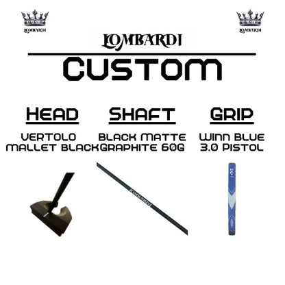 Lombardi Golf Custom Black Vertolo Mallet Golf Putter - GOLF LEAGUE